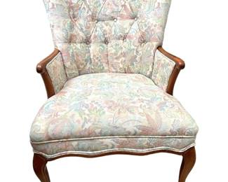 Vintage Floral Pattern Accent Chair

