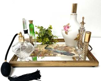 Vintage Tray & Perfume Bottles
