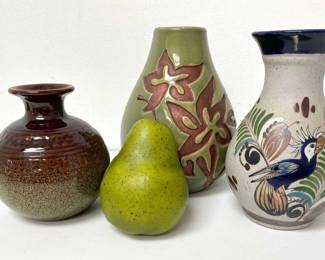 Trio of Pottery Vases
