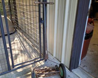 Large Dog Kennel and Hand Push Lawn Mower