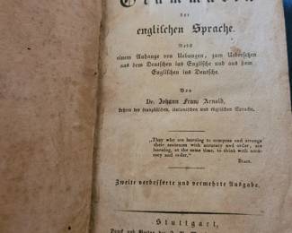 1834 German Grammar Book