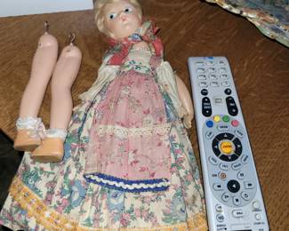 Appears to be 1930/40's Doll World Vomposition Doll, Needs restrung.