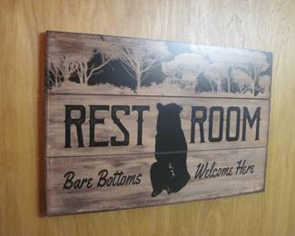 Bear Rest Room door sign