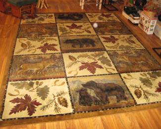 Autumn Wildlife Area Rug-  by Tayse, Natural Lodge Pattern, 7'10"x 10'3"