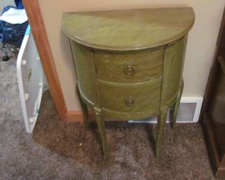 Vintage Half Moon 2 Drawer Side Table