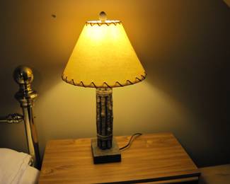 Wood Lamp with Unique Shade