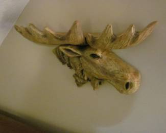 Wood Moose Wall Shelf