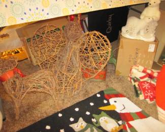 Christmas Decorations- Rattan Deer, Angel, Rugs, Figurines