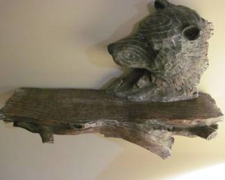 Wood Bear Wall Shelf