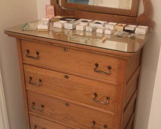 Antique Oak Dresser & Mirror