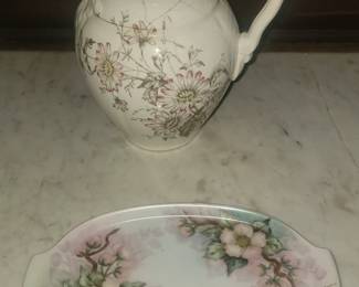 Pitcher and Floral Tray