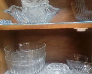 Glass Bowl and Salad Bowls