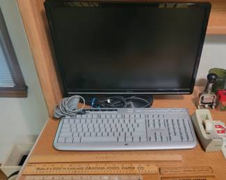 Computer Monitor and HP Keyboard