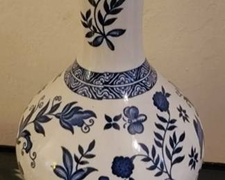 Coalport   Porcelain Vase with Blue Flowers, Birds & Butterflies