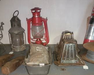 Vintage Railroad Lanterns and Nautical Lantern