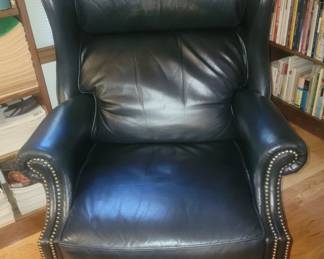 Bradington Young Blue Leather Recliner