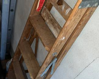 Wooden and aluminum ladders