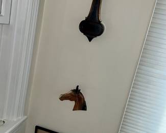 porcelain Horse and cute wall clock