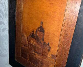 Antique Mixed Wood Inlaid Marquetry