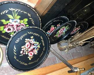 Set of Nashco hand painted tole plates