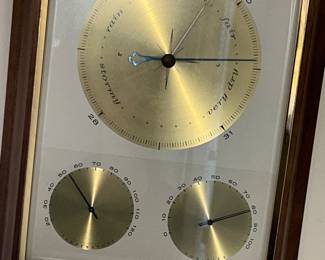 Midmodern Teak Wood Airguide Barometer 