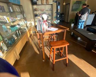 I think the table and stools are sold… not sure.