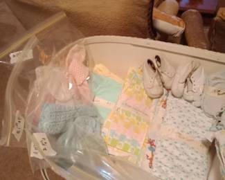 Vintage baby clothes and blankets 