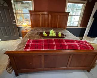 King, bed frame, and mattress