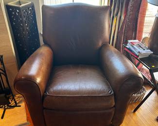 Restoration Hardware leather recliner