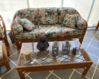 Rattan Sofa and Coffee Table