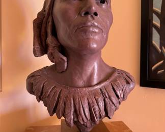 Kim Bernadas (New Orleans), “Portrait Bust of a Woman,” painted terracotta, 1999, signed
