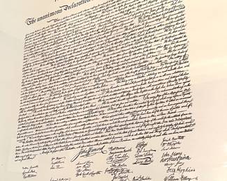 Copy of Declaration of Independence, number 52/5000 (This copy hung in Judge Feldman’s Chambers)
