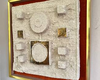 John Clemmer “Sand Castings,” cement bas relief, titled on artist label en verso
