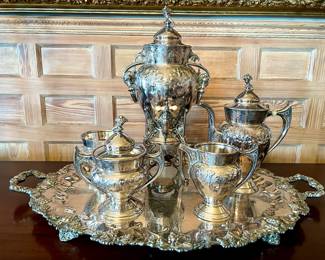 Reed & Barton six-piece silverplate tea service
