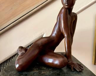 Desmond Fountain (English, b. 1946)
“Seated Female Nude,” patinated bronze, signed and numbered 8/12, Morris Singer, London Foundry stamp

