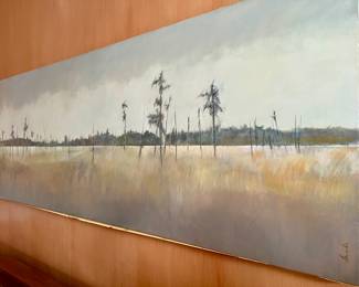 James Lamantia “Cypress Landscape,” oil on canvas, signed
