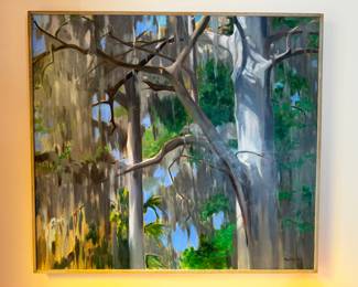 Mieke Van Thiel (Dutch), “Moss-Laden Cypress Trees,” oil on canvas, 1991

