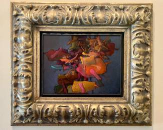 Jose Maria Cundin “A Static Moment in the Agitated Life of Isadora Duncan,” oil on board, signed and dated 2001, titled en verso
