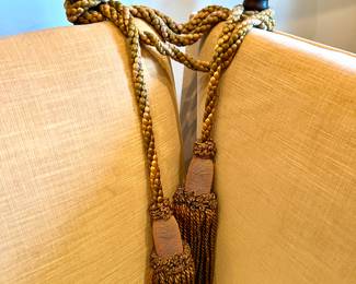 Carved hardwood ‘Triplady’ Knole sofa, lobed finials, adjustable arms, velvet upholstered and down cushion
