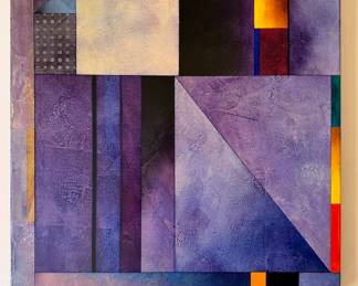 Gregg Robinson "Violet Square," dry pigment on plaster, 1995, gallery label en verso 