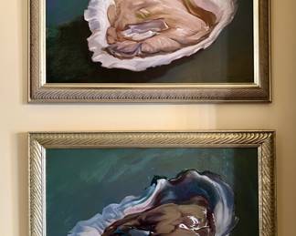Auseklis Ozols #1 Oyster Series,” oil on canvas, 1991; “#4 Oyster Series,” oil on canvas, 1991
