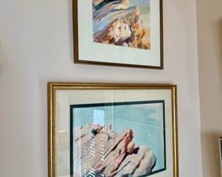 Auseklis Ozols “Denver,” watercolor, 1977;
“Rocky Outcrop in Denver,” watercolor