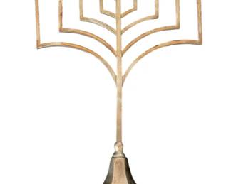 $300 USD     Sterling Silver Jewish Menorah Sterling Silver 16" JS45-10802    Description : Beautiful artistic Menorah. This is a unique sterling piece with very interesting lines. 12.64 ounces (358 grams)

Measurements : 11 x 16 in 

Condition Desc. : Lovingly used and cared for, this piece is in good condition. There are minor signs of wear to be expected with use and age. Please refer to photos for a more detailed look at condition. We make every attempt to list and photograph any defects or signs of wear that are significant to this sale.

Location: Local pick up Bethesda, MD.  Shipper suggestions available upon request.      https://goodbyhello.com/products/sterling-silver-jewish-menorah-sterling-silver-16-js45-10802?_pos=2&_sid=3e691755c&_ss=r