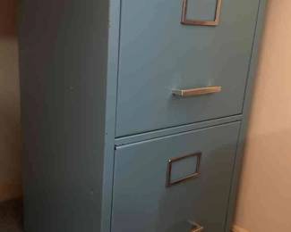 Vintage Mini Blue Filing Cabinet 
