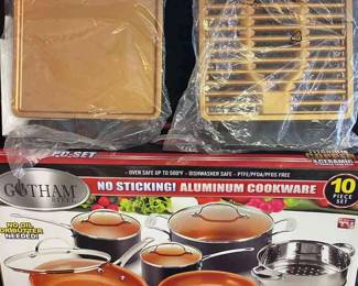 Gotham Steel 10 Pc Set W Additional Flat Top And Griddle Top Cooking Accessories 