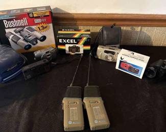 Assorted Lot Of Vintage Cameras, Binoculars 