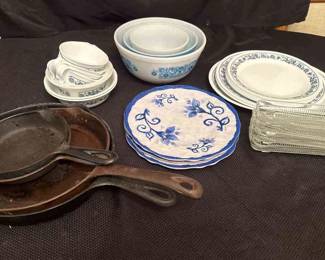 Vintage Pyrex, Corelle, Cast Iron More  