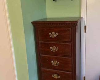 Tall Skinny Brown Dresser Hanging Display