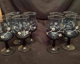 Blue And White Floral Drink Goblets 