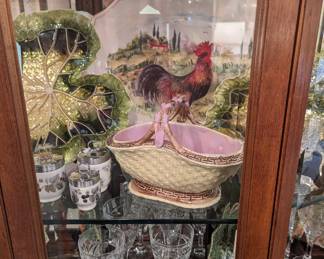 Majolica woven basket 